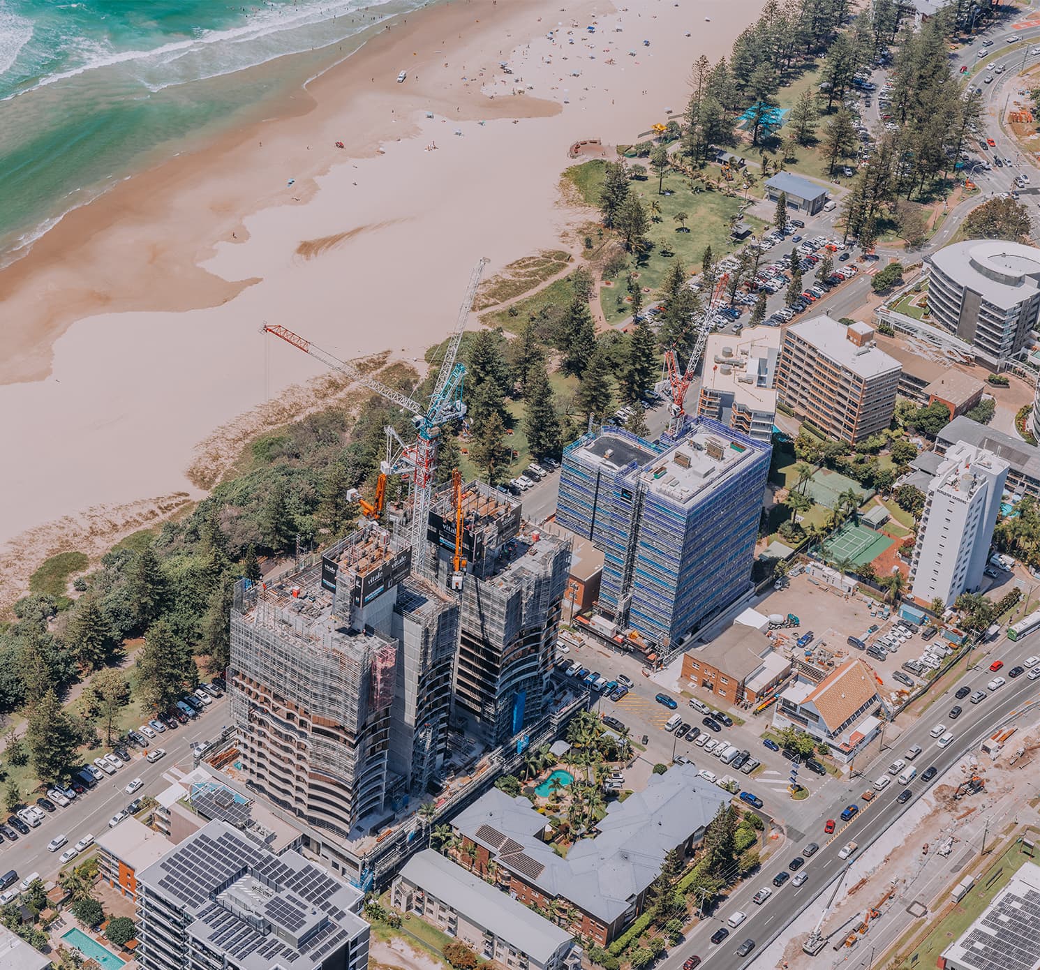 High-rise construction on the beachfront, Gold Coast.
