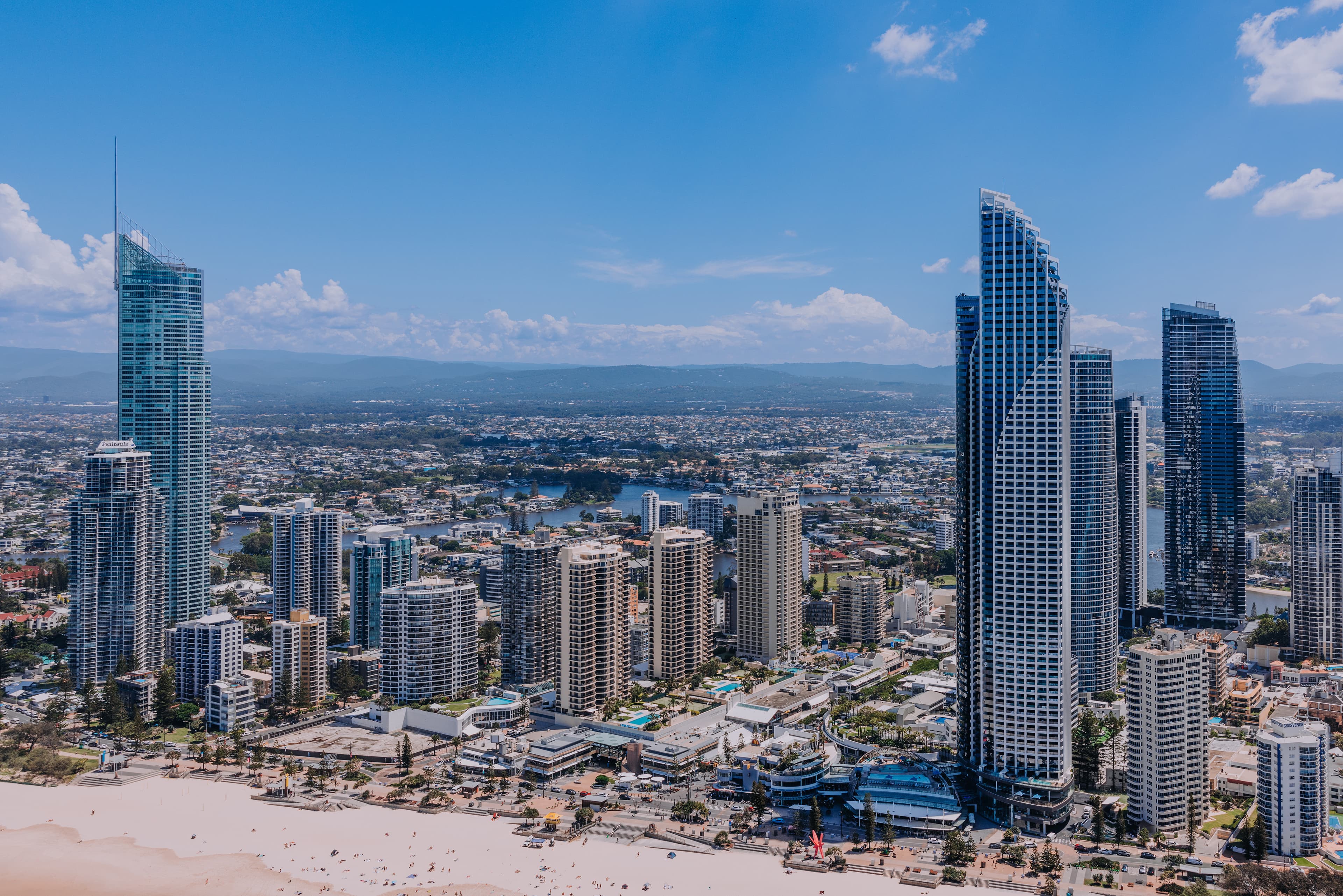 High-rises on the beachfront at Surfers Paradise, Gold Coast.